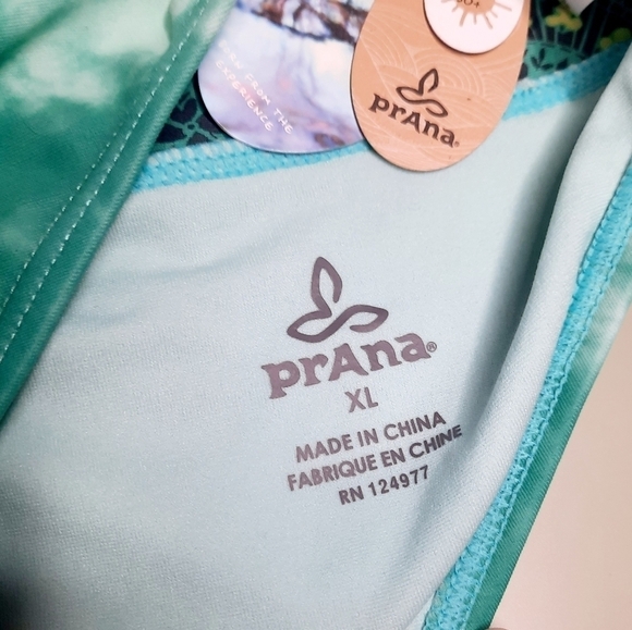 PRANA Turquoise Green Tie Dye Ramba Standard Rise Bikini Bottom XL NWT - Picture 6 of 6